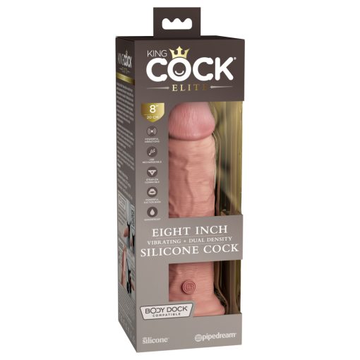 8" Dual Density Vibrating Silicone Cock  Light