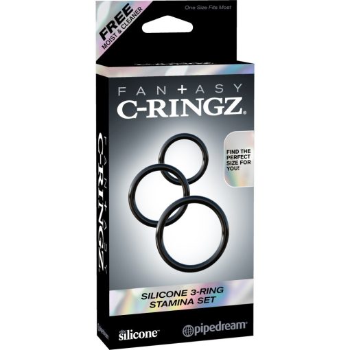 Silicone 3-Ring Stamina Set Black