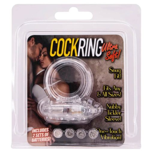 Cockring Silicone Vibrating Clear Péniszgyűrű/Mandzsetta