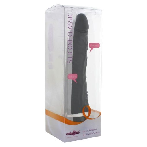 Classic Slim Vibrator Black Realisztikus vibrátor