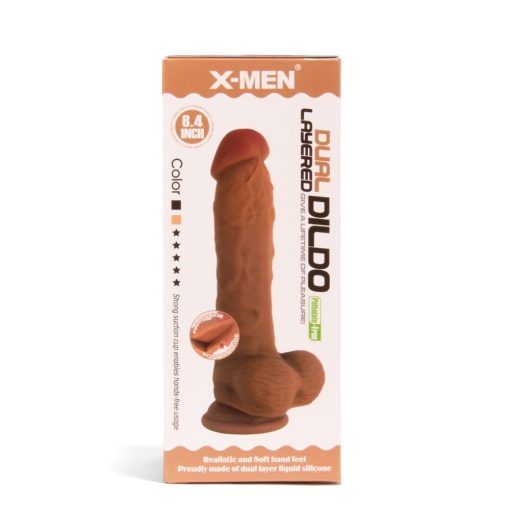 X-MEN 8.4 inch Dual Layered Dildo Brown Dildó