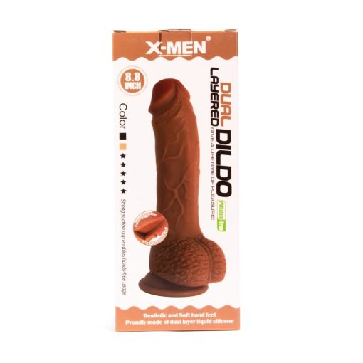 X-MEN 8.8 inch Dual Layered Dildo Brown Dildó