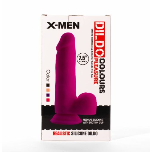 X-MEN 7.5" Dildo Colours Pleasure Black 1 Dildó