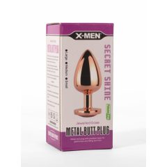   X-MEN Secret Shine Metal Butt Plug Rose Gold Heart L Fenékdugó