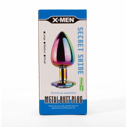 X-MEN Secret Shine Metal Butt Plug Rainbow L Fenékdugó