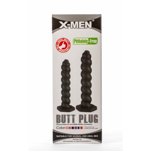 X-Men 7.87" Silicone Butt Plug Black S Fenékdugó