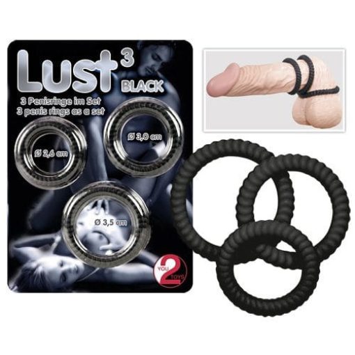 Lust 3 black Péniszgyűrű/Mandzsetta