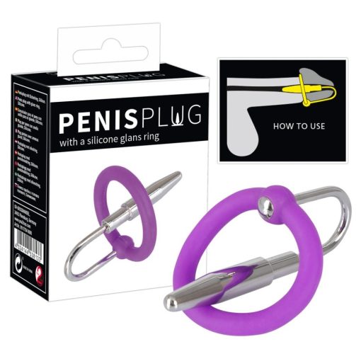 Penis Plug + Silicone Glans Ring BDSM kiegészítő